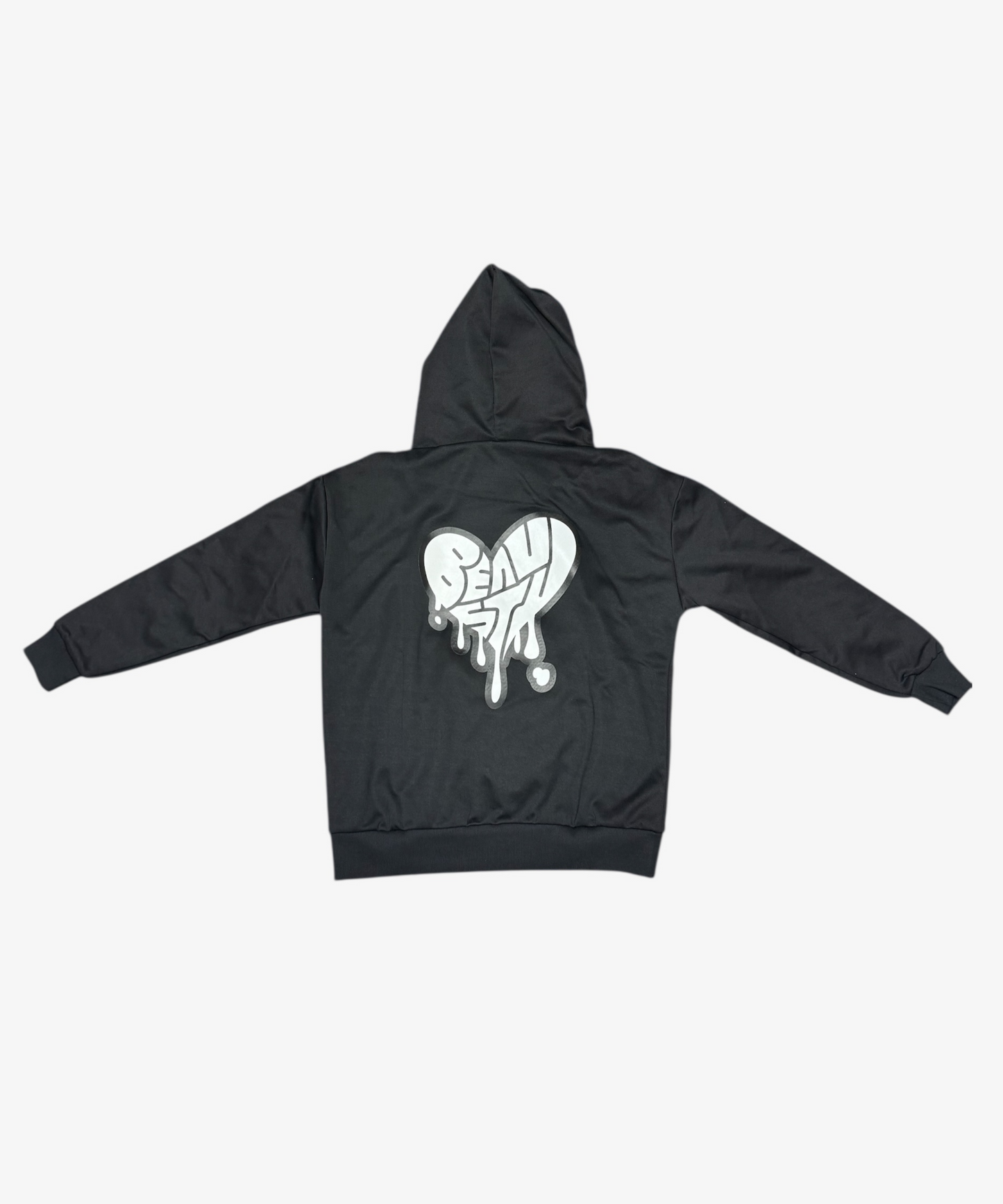 BEAUSTY Drip Heart ハイネックパーカー BLACK×BLACK LOGO