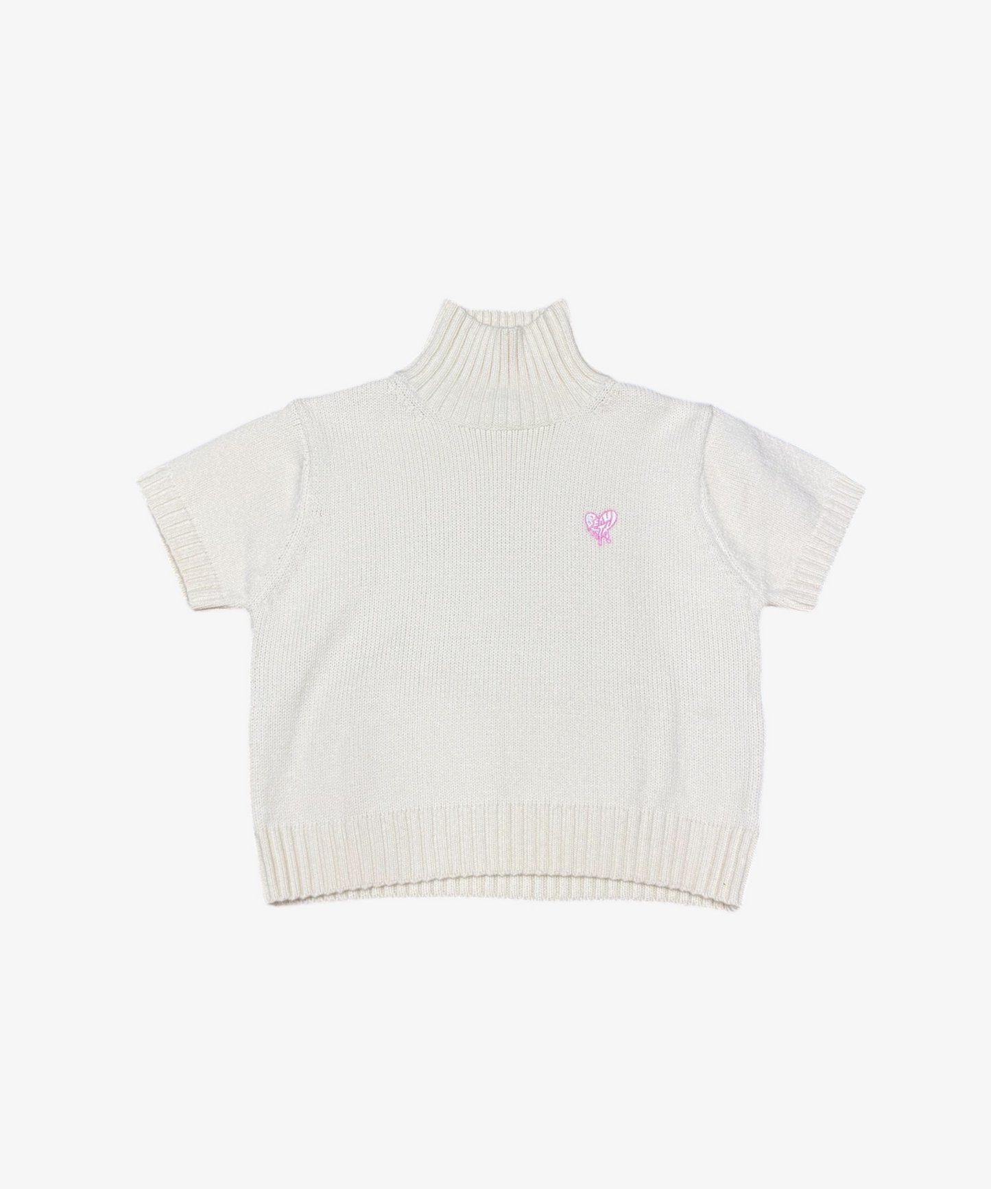 半袖タートルネックニット BEAUSTY Drip Heart ロゴ