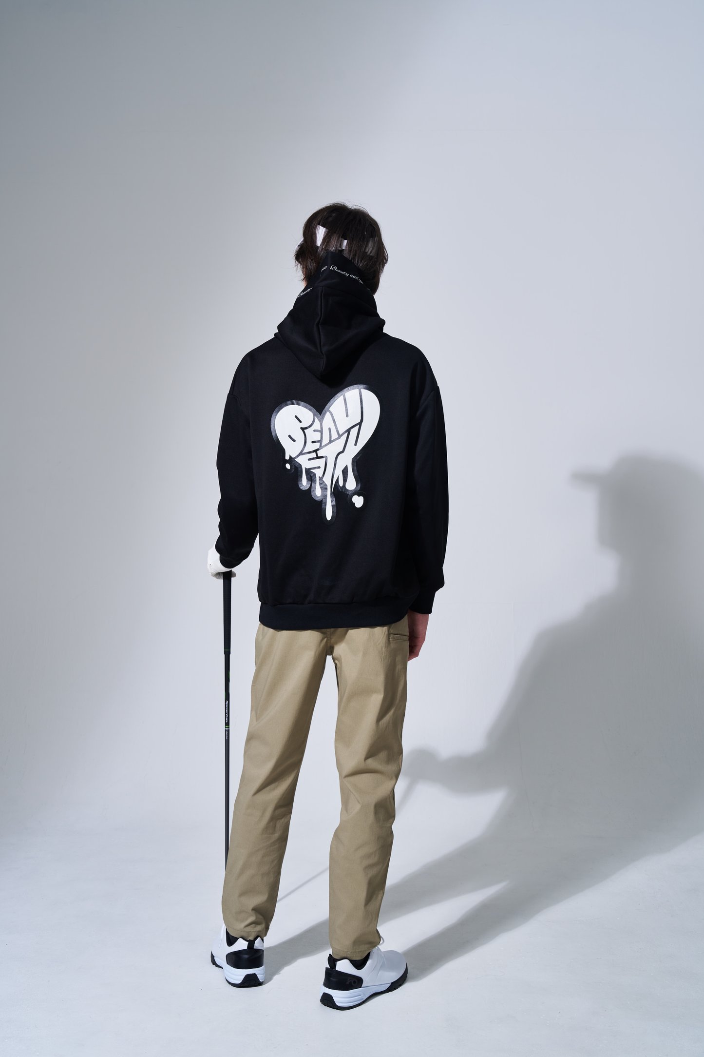 BEAUSTY Drip Heart ハイネックパーカー BLACK×BLACK LOGO