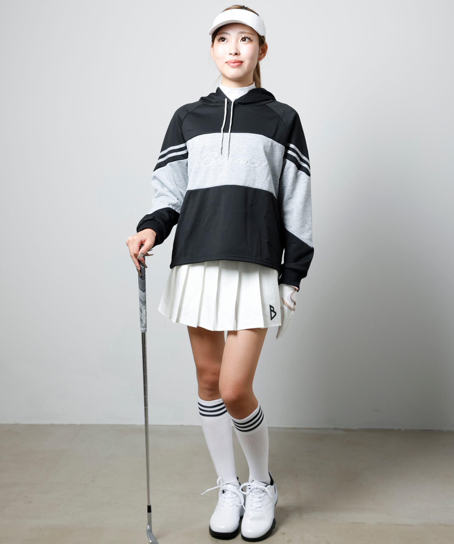 Bロゴ プリーツ スカート WHITE