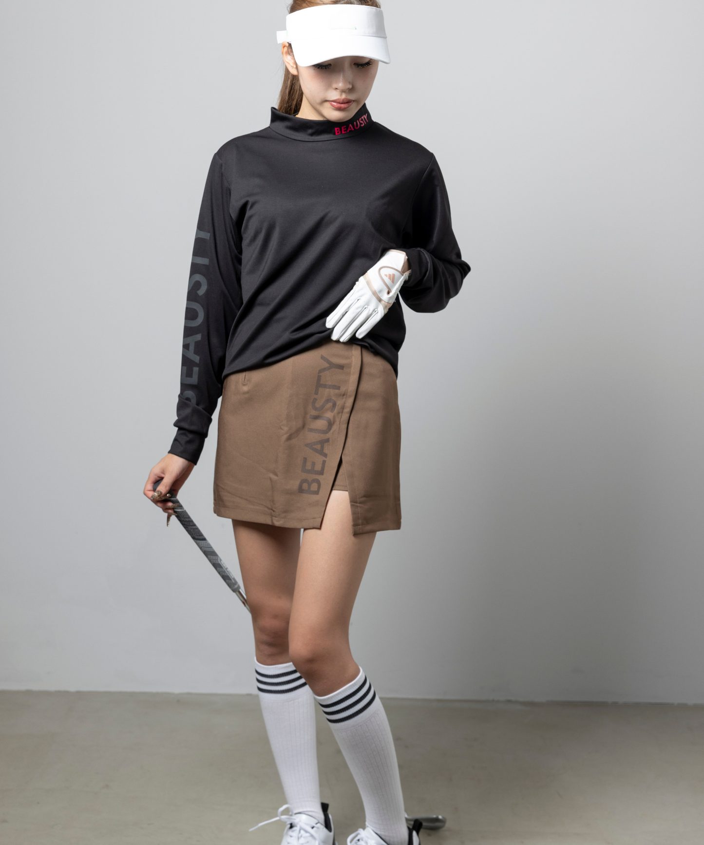 BEAUSTY ロゴ スリットスカート KHAKI