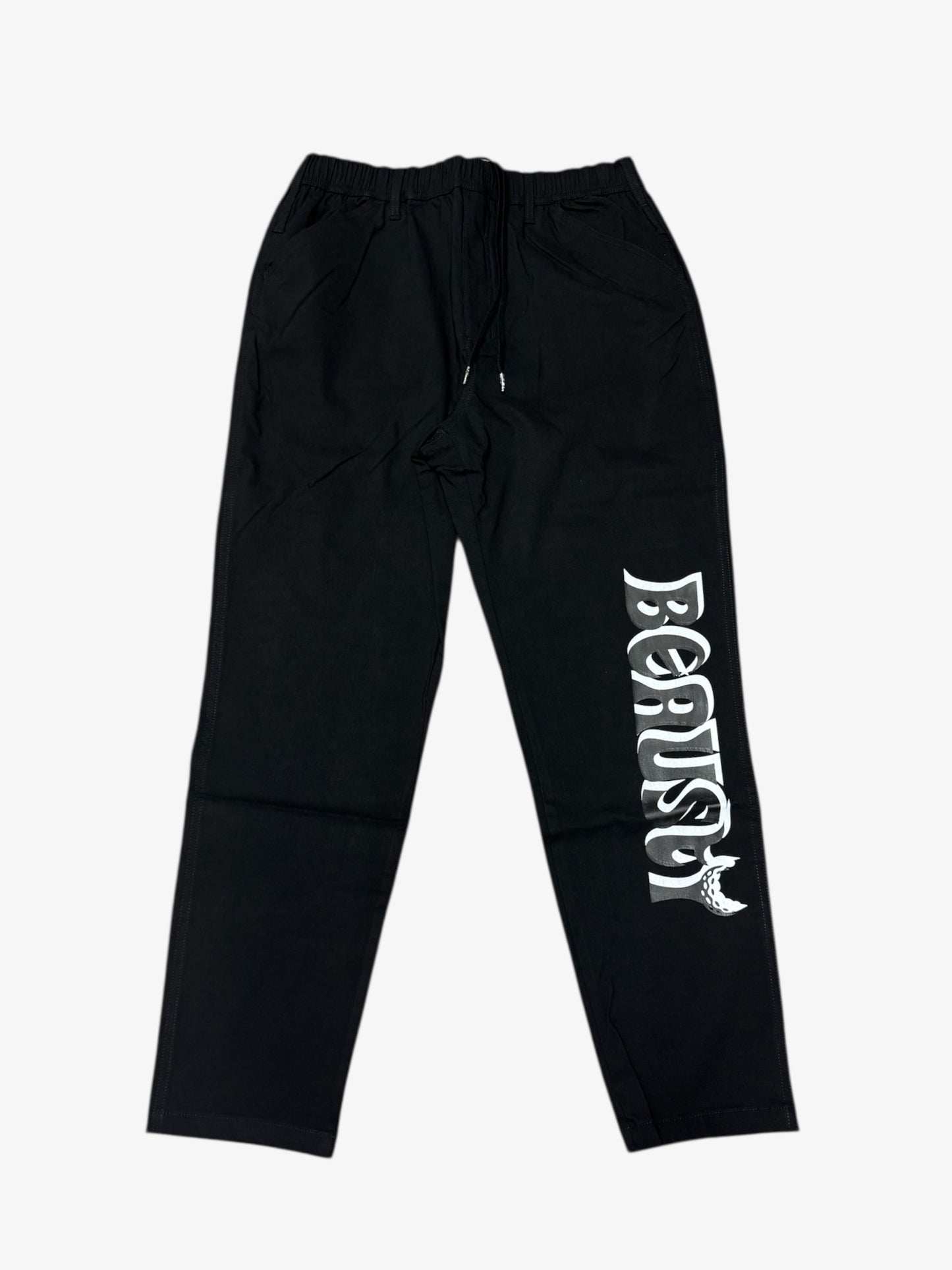 ストレッチテーパードパンツ BLACK