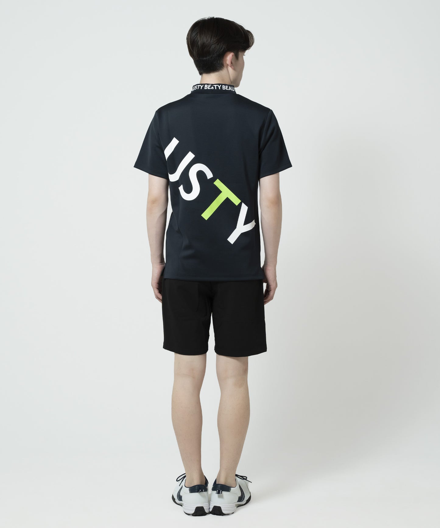 BEAUSTY ビッグ ロゴ モックネック Tシャツ BLACK