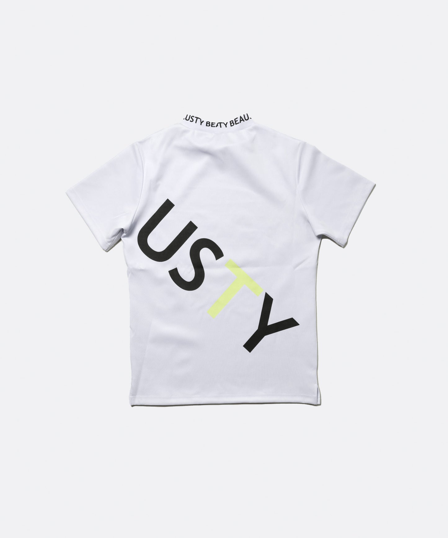 BEAUSTY ビッグ ロゴ モックネック Tシャツ WHITE