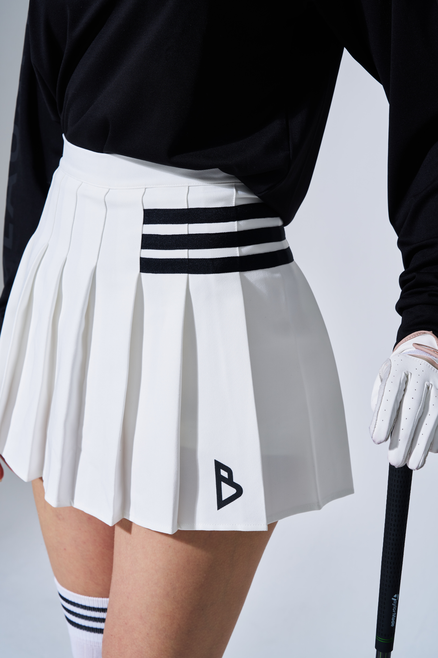 Bロゴ プリーツ スカート WHITE