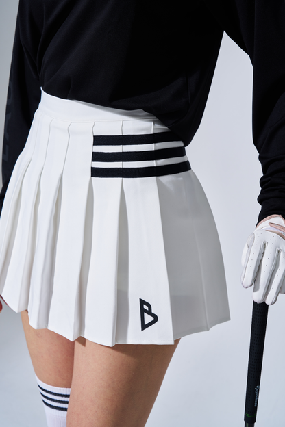 Bロゴ プリーツ スカート WHITE