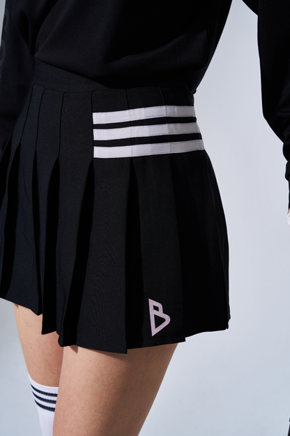 Bロゴ プリーツ スカート BLACK
