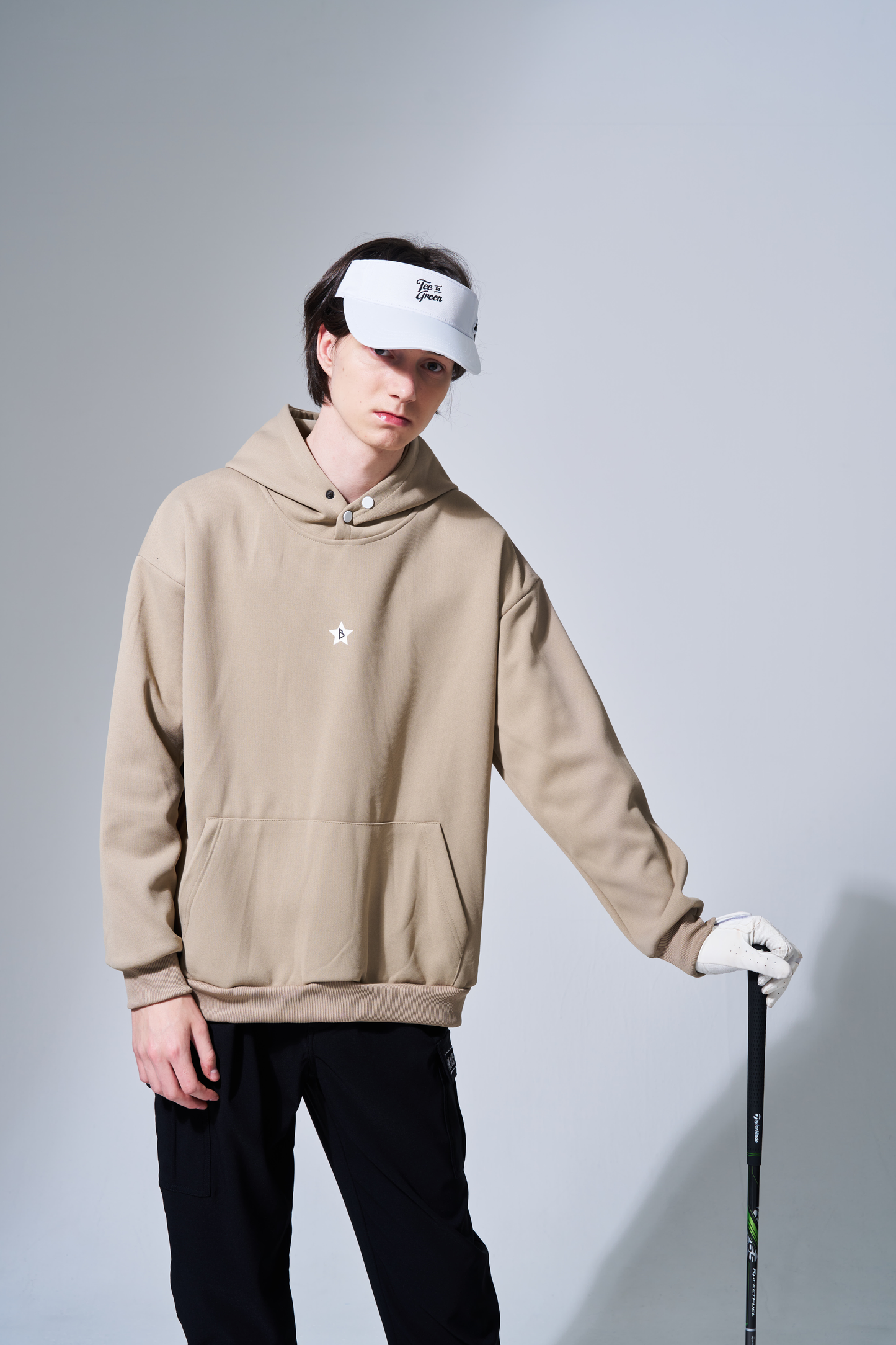 プルオーバーパーカー Bスターロゴ BEIGE