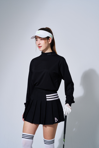 Bロゴ プリーツ スカート BLACK