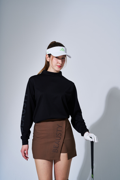 BEAUSTY ロゴ スリットスカート BROWN
