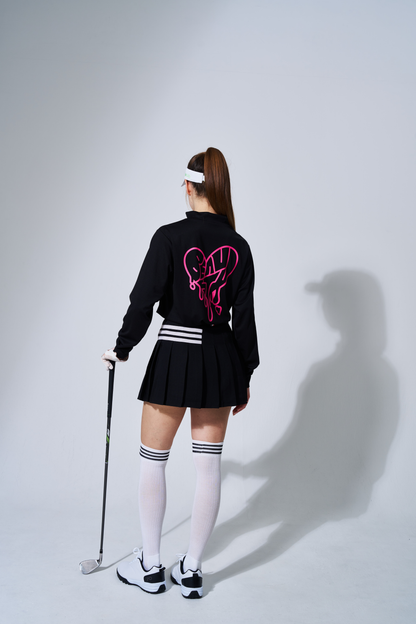 Bロゴ プリーツ スカート BLACK