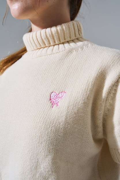 半袖タートルネックニット BEAUSTY Drip Heart ロゴ