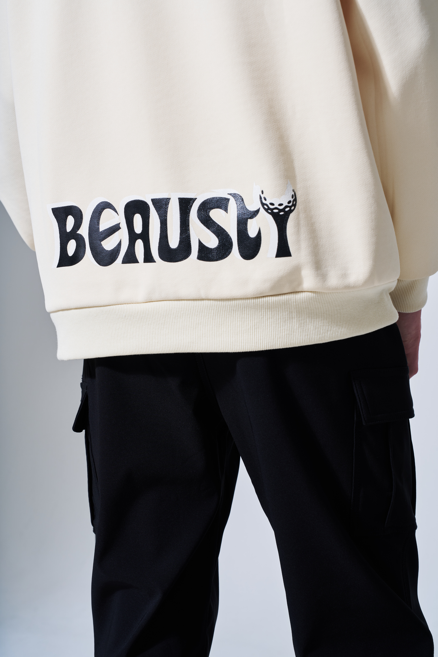 プルオーバーパーカー Bスターロゴ WHITE