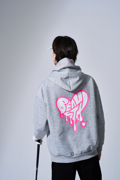 BEAUSTY Drip Heart ハイネックパーカー GLAY×PINK LOGO