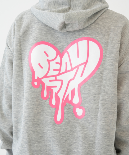 BEAUSTY Drip Heart ハイネックパーカー GLAY×PINK LOGO