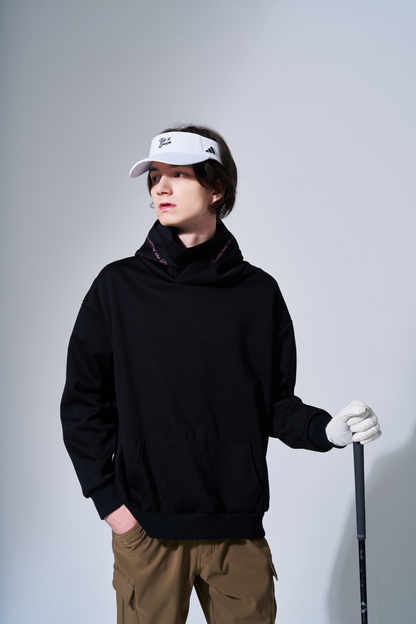 BEAUSTY Drip Heart ハイネックパーカー BLACK×PINK LOGO