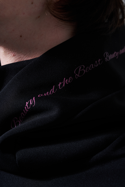 BEAUSTY Drip Heart ハイネックパーカー BLACK×PINK LOGO