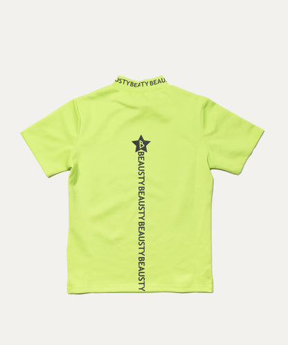 BEAUSTY アシンメトリー ロゴ モックネック Tシャツ LIME