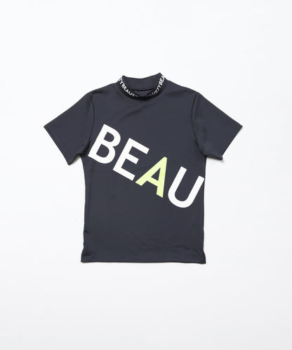 BEAUSTY ビッグ ロゴ モックネック Tシャツ BLACK