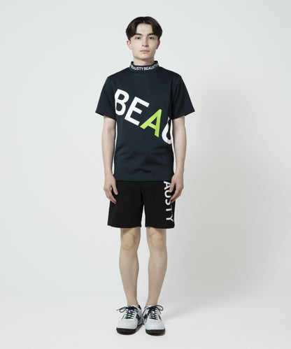 BEAUSTY ビッグ ロゴ モックネック Tシャツ BLACK