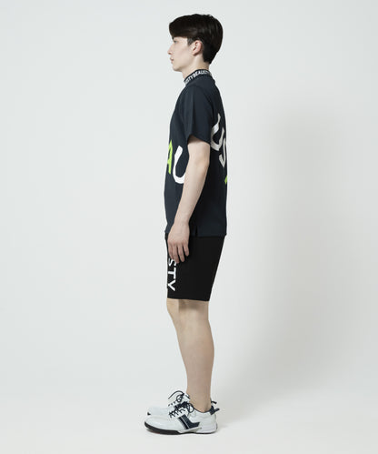 BEAUSTY ビッグ ロゴ モックネック Tシャツ BLACK