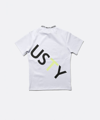 BEAUSTY ビッグ ロゴ モックネック Tシャツ WHITE