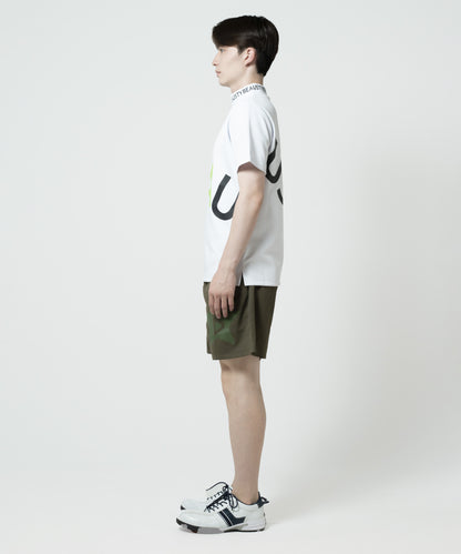 BEAUSTY ビッグ ロゴ モックネック Tシャツ WHITE