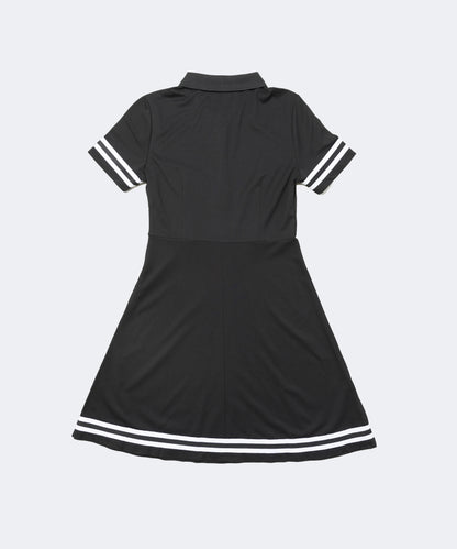 ワンポイント Bスター ロゴ ボタンワンピース BLACK